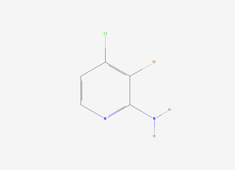 Two-dimensional chemical structure of 3-Bromo-4-chloropyridin-2-amine