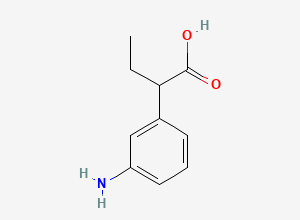 Two-dimensional chemical structure of 2-(3-Aminophenyl)butanoic acid, CAS 21762-24-3