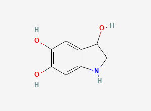 Two-dimensional chemical structure of 3,5,6-Trihydroxyindoline