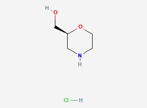 Two-dimensional chemical structure of (2S)-morpholin-2-ylmethanol hydrochloride