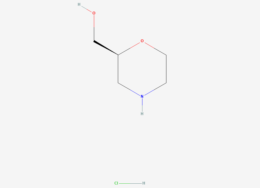 Two-dimensional chemical structure of (2S)-morpholin-2-ylmethanol hydrochloride