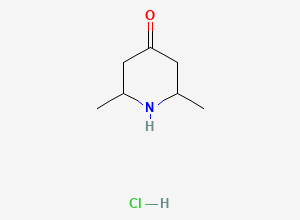 Two-dimensional chemical structure of 2,6-Dimethylpiperidin-4-one hydrochloride
