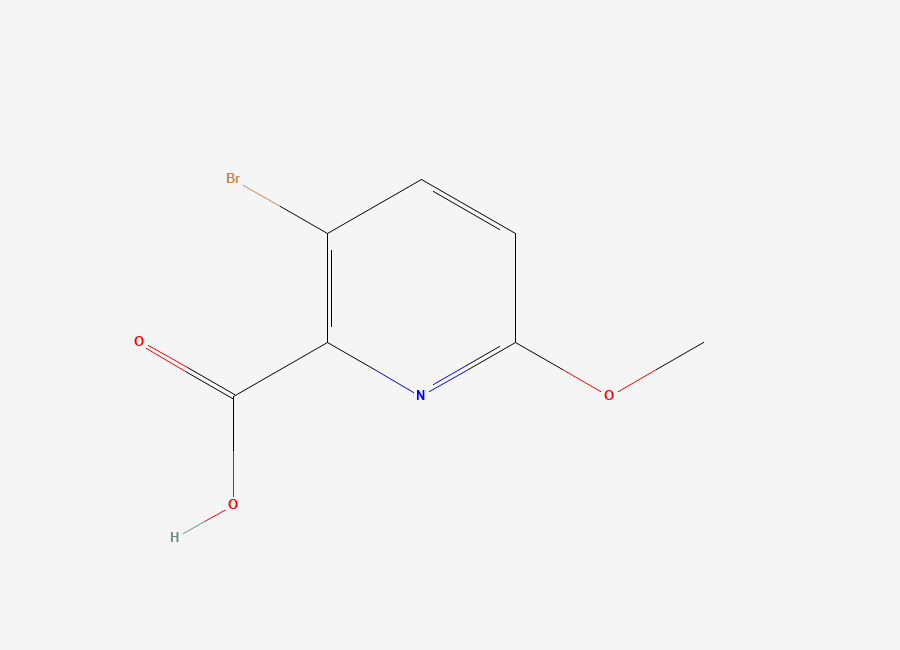 Two-dimensional chemical structure of 3-Bromo-6-methoxypicolinic acid