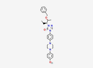 Two-dimensional chemical structure of 1-((2R,3S)-2-(benzyloxy)pentan-3-yl)-4-(4-(4-(4-hydroxyphenyl)piperazin-1-yl)phenyl)-1H-1,2,4-triazol-5(4H)-one