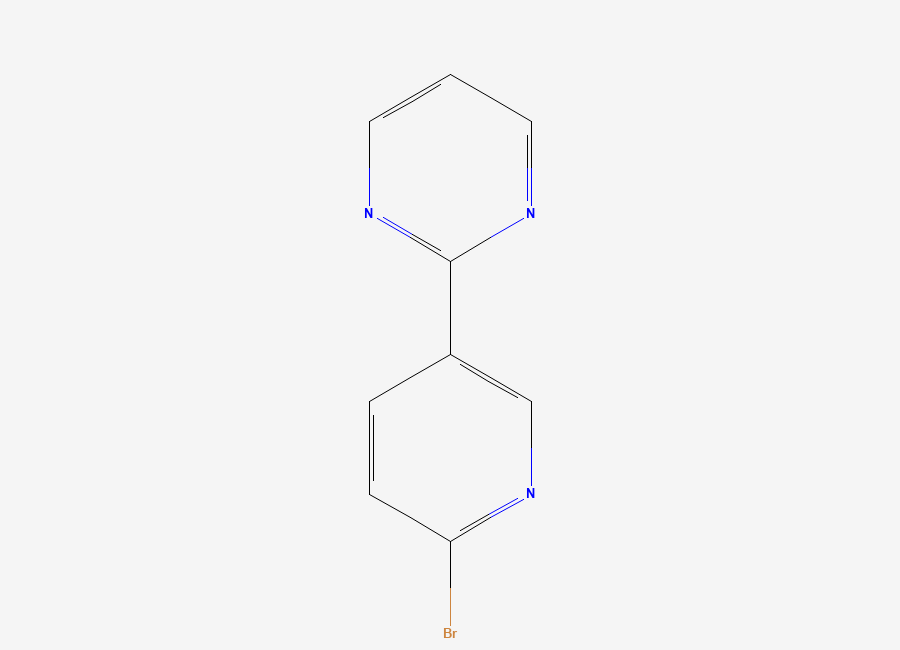 Two-dimensional chemical structure of 2-(6-Bromopyridin-3-yl)pyrimidine