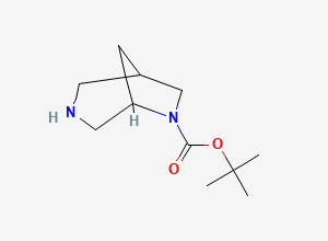 Two-dimensional chemical structure of tert-Butyl 3,6-diazabicyclo(3.2.1)octane-6-carboxylate