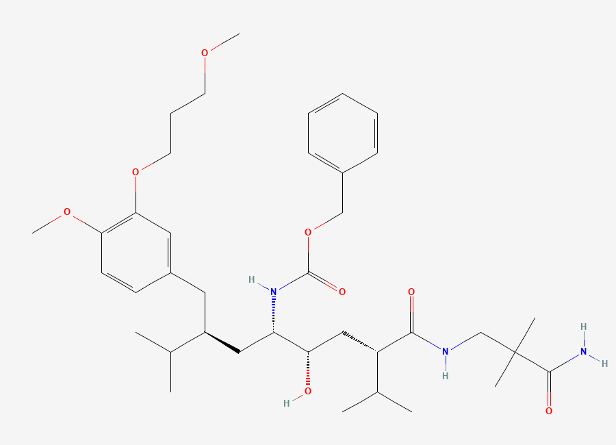Two-dimensional chemical structure of Aliskiren N-Benzyloxycarbonyl Impurity, CAS 1236549-06-6