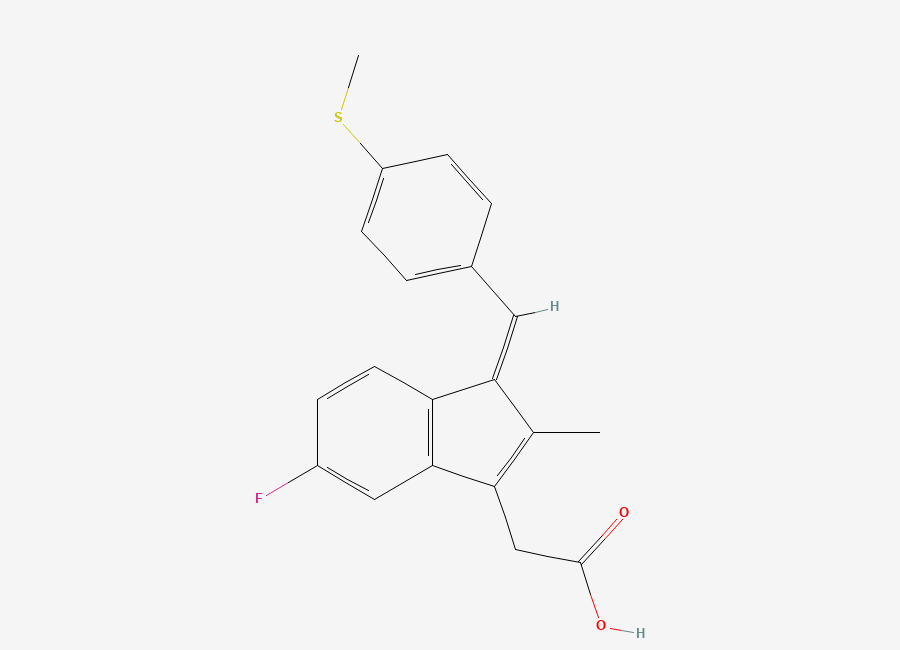 Two-dimensional chemical structure of Sulindac EP Impurity C / Sulindac Related Compound C / Sulindac Sulfide, CAS 49627-27-2