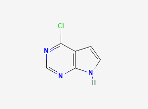 Two-dimensional chemical structure of 6-Chloro-7-Deazapurine, CAS 3680-69-1