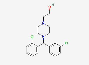 Two-dimensional chemical structure of 1-Piperazineethanol, [4-[alpha-(2-chlorophenyl)-3-chlorobenzyl]-