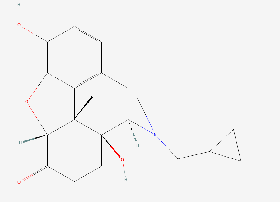 Two-dimensional chemical structure of Naltrexone, CAS 16590-41-3
