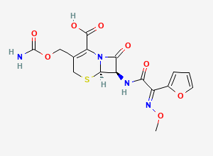 Two-dimensional chemical structure of Cefuroxime EP Impurity E / trans-Cefuroxime, CAS 97232-97-8