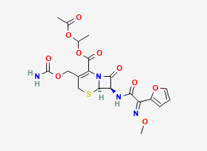 Two-dimensional chemical structure of Cefuroxime axetil, (E)-