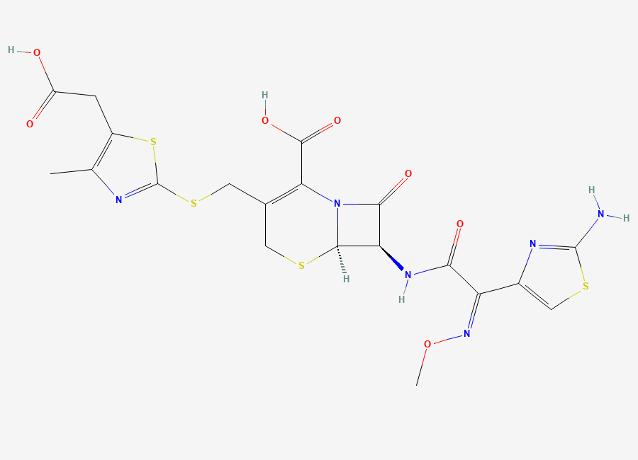 Two-dimensional chemical structure of Cefodizime