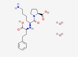 Two-dimensional chemical structure of Lisinopril Dihydrate, CAS 83915-83-7