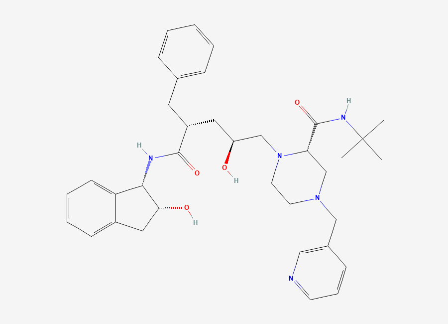Two-dimensional chemical structure of Indinavir, CAS 150378-17-9