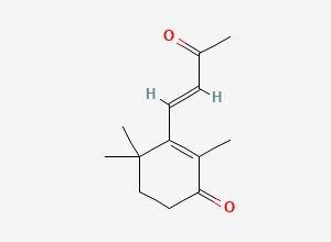 Two-dimensional chemical structure of 2,4,4-trimethyl-3-[(E)-3-oxobut-1-enyl]cyclohex-2-en-1-one, CAS 29790-29-2