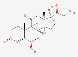 Two-dimensional chemical structure of 6-beta-Hydroxy Cortisone, CAS 16355-28-5
