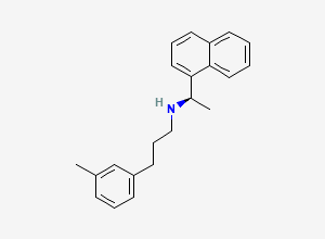 Two-dimensional chemical structure of (R)-N-(1-(naphthalen-1-yl)ethyl)-3-(m-tolyl)propan-1-amine