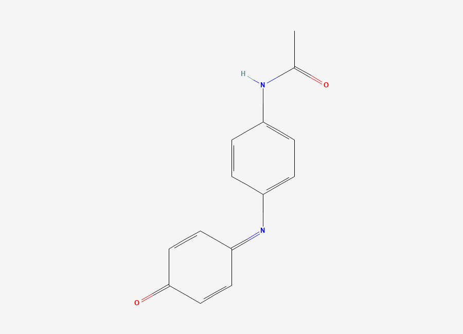 Two-dimensional chemical structure of N-(4-((4-oxocyclohexa-2,5-dien-1-ylidene)amino)phenyl)acetamide, CAS 2130910-69-7