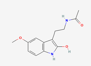 Two-dimensional chemical structure of Melatonin 2-Hydroxy Impurity, CAS 229018-17-1