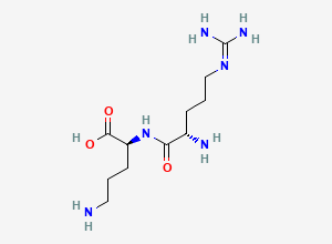 Two-dimensional chemical structure of (2S)-5-amino-2-[[(2S)-2-amino-5-(diaminomethylideneamino)pentanoyl]amino]pentanoic acid