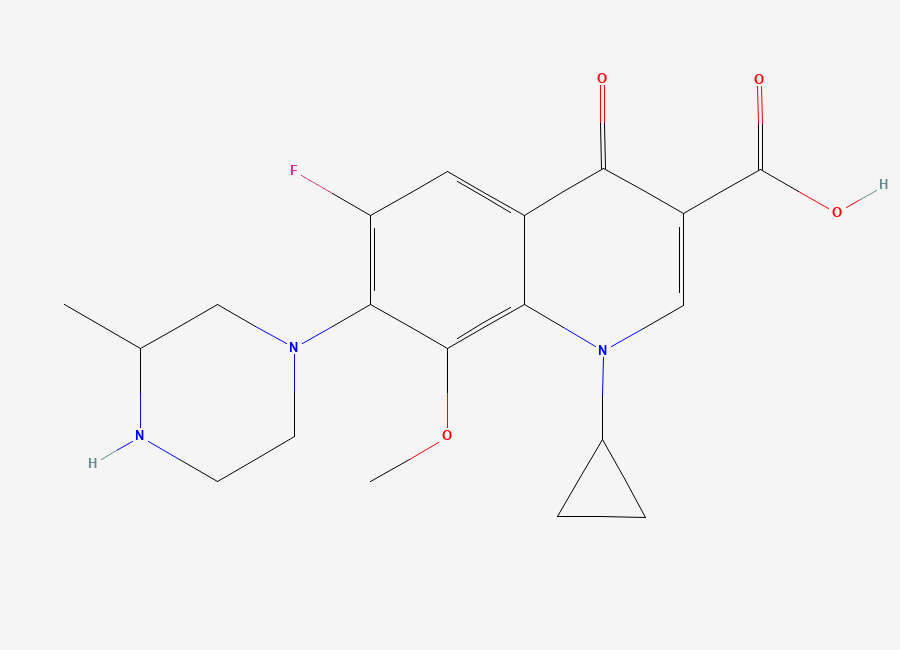 Two-dimensional chemical structure of Gatifloxacin, CAS 112811-59-3