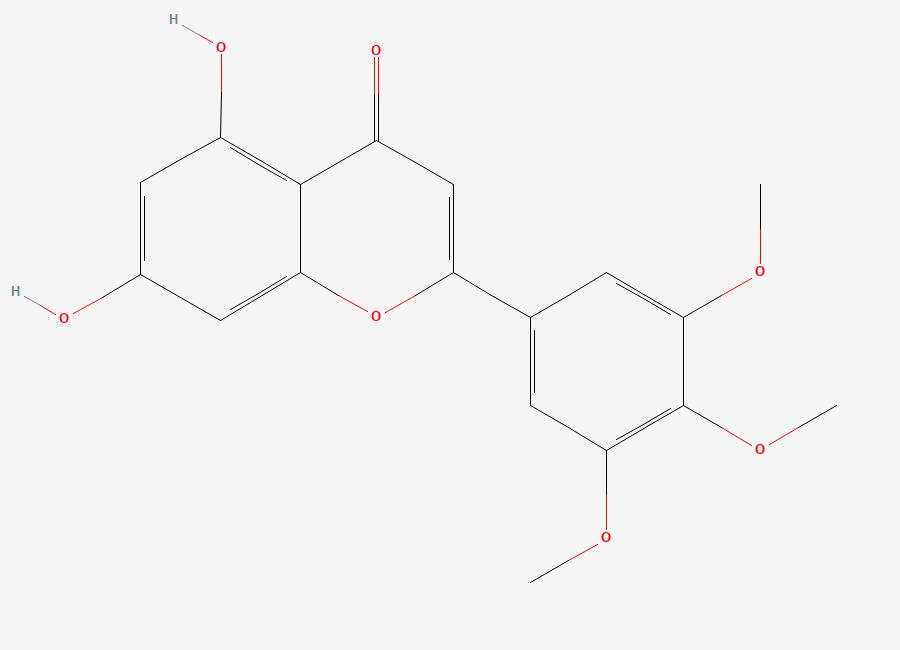 Two-dimensional chemical structure of 5,7-Dihydroxy-3',4',5'-Trimethoxyflavone