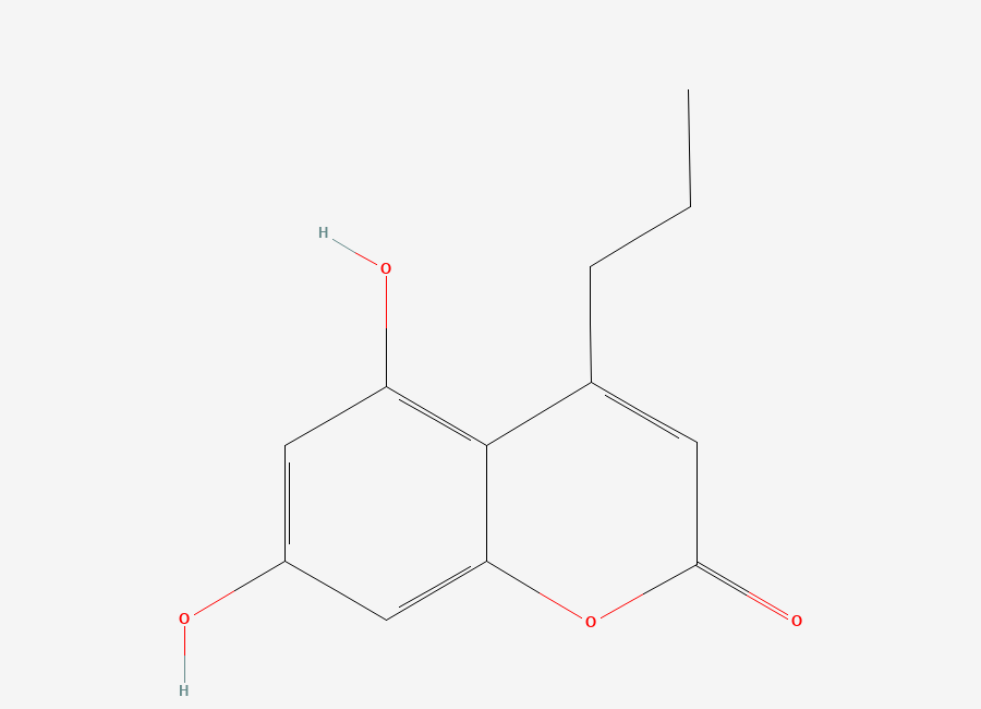 Two-dimensional chemical structure of 5,7-Dihydroxy-4-propylcoumarin
