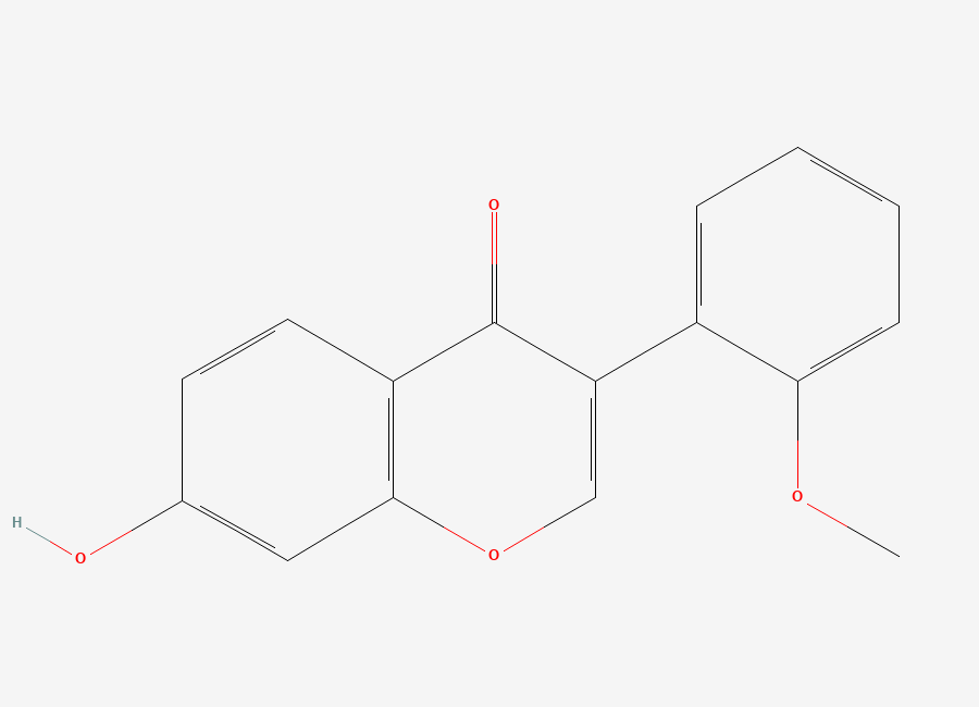 Two-dimensional chemical structure of 7-hydroxy-3-(2-methoxyphenyl)-4H-chromen-4-one