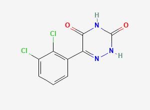 Two-dimensional chemical structure of Lamotrigine EP Impurity D/ 3,5-Didesamino-3,5-dioxo Lamotrigine, CAS 661463-79-2