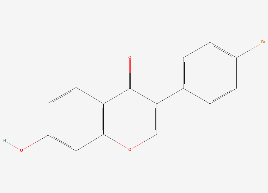 Two-dimensional chemical structure of 3-(4-bromophenyl)-7-hydroxy-4H-chromen-4-one
