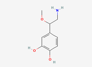 Two-dimensional chemical structure of 4-(2-Amino-1-methoxyethyl)benzene-1,2-diol