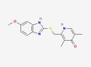 Two-dimensional chemical structure of Esomeprazole Des Methyl Sulfide, CAS 103876-98-8