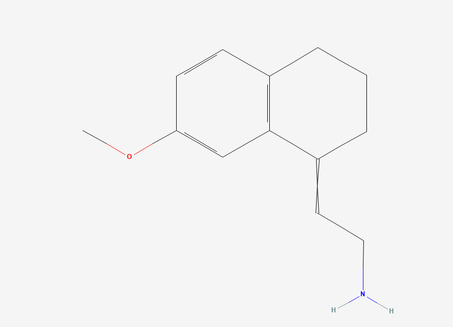 Two-dimensional chemical structure of (E)-2-(7-Methoxy-3,4-dihydronaphthalen-1(2h)-ylidene)ethan-1-amine