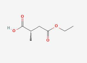 Two-dimensional chemical structure of (2S)-4-ethoxy-2-methyl-4-oxobutanoic acid