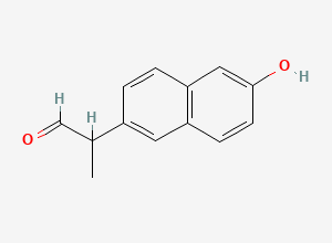 Two-dimensional chemical structure of 2-(6-Hydroxynaphthalen-2-yl)propanal