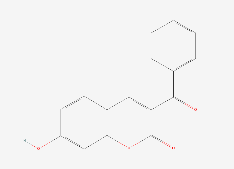 Two-dimensional chemical structure of 3-benzoyl-7-hydroxy-2H-chromen-2-one