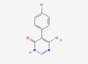 Two-dimensional chemical structure of 5-(4-Bromophenyl)pyrimidine-4,6-diol, CAS 706811-25-8