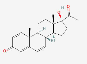 Two-dimensional chemical structure of 17-Hydroxy-1,4,6-pregnatriene-3,20-dione