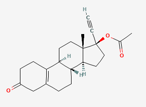 Two-dimensional chemical structure of Norethindrone Acetate EP Impurity B / Norethisterone Acetate EP Impurity B / Norethindrone Acetate 5,10-Dehydro Impurity, CAS 19637-28-6