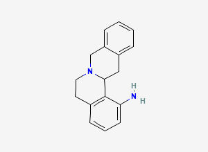 Two-dimensional chemical structure of 6,8,13,13a-tetrahydro-5H-isoquinolino[2,1-b]isoquinolin-1-amine