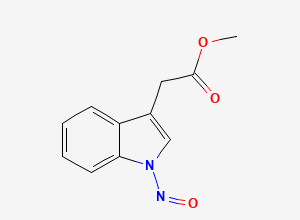 Two-dimensional chemical structure of Methyl 1-nitroso-1H-indole-3-acetate, CAS 243635-85-0