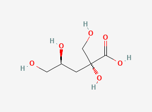 Two-dimensional chemical structure of (2R,4S)-2,4,5-trihydroxy-2-(hydroxymethyl)pentanoic acid