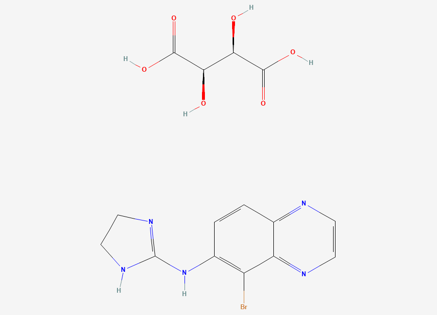 Two-dimensional chemical structure of Brimonidine Tartrate, CAS 70359-46-5