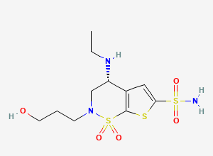 Two-dimensional chemical structure of Brinzolamide Desmethyl Impurity/ Brinzolamide O-Desmethyl Impurity, CAS 186377-56-0