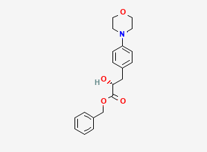 Two-dimensional chemical structure of Benzyl (R)-2-hydroxy-3-(4-morpholinophenyl)propanoate, CAS 154733-52-5