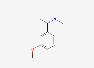 Two-dimensional chemical structure of (1S)-1-(3-Methoxyphenyl)-N,N-dimethylethanamine