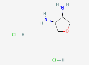 Two-dimensional chemical structure of (3R,4S)-oxolane-3,4-diamine dihydrochloride