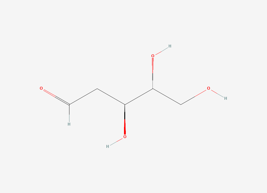 Two-dimensional chemical structure of 2-Deoxyribose, D-